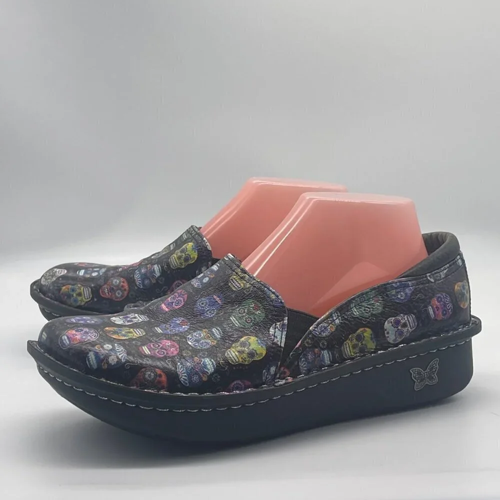 Alegria Women’s Nursing Shoes – Size 40 – Sugar Skull Print – Slip Resistant - Picture 13 of 16